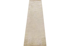 Rug & Kilim’s Abstract Runner in Silver-Gray with Ivory Tones