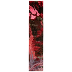 Tapis & Kilim's - Tapis de couloir abstrait rouge et rose en laine et soie à motif moderne