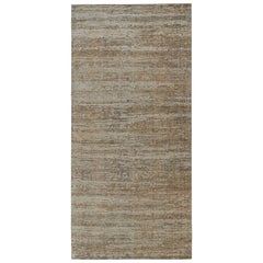 Rug & Kilim's Abstract Runner Rug in Beige-Brown with Geometric Patterns (Tapis de course abstrait à motifs géométriques en beige et brun)