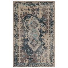 Rug & Kilim's Abstract Scatter Rug With Blue-Brown Patterns (Tapis de dispersion abstrait à motifs bleus et bruns)
