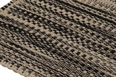 Rug & Kilim's Accent Kilim, Beige and Black Textural Stripes