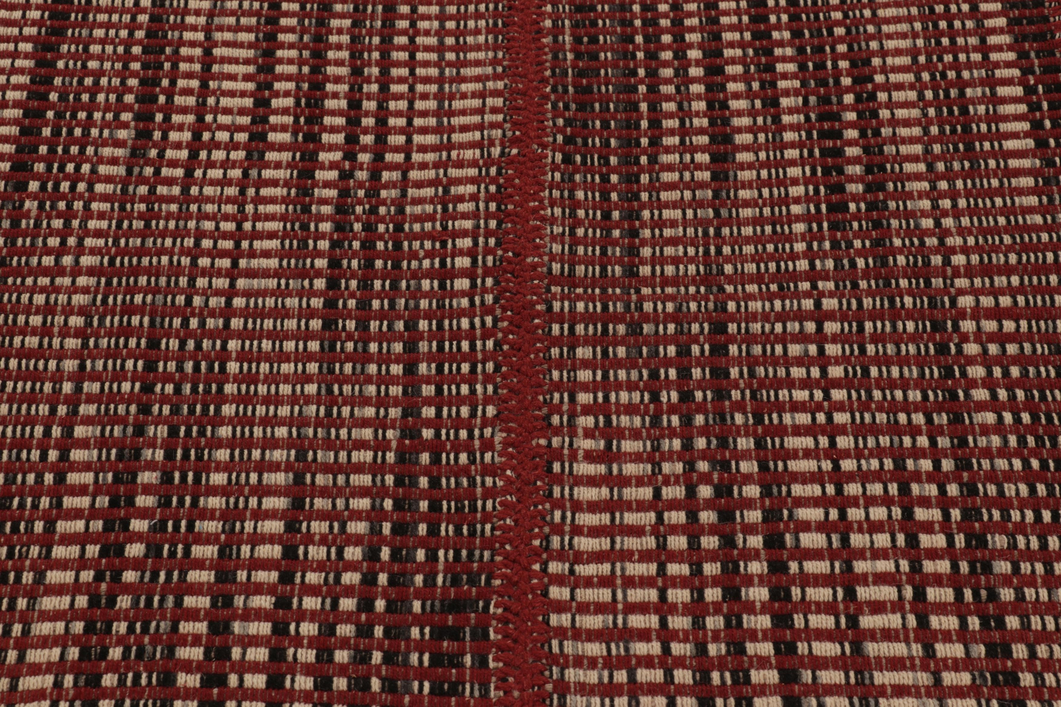 Rug & Kilim's Akzent-Kilim, beige und schwarz gestreift (Moderne) im Angebot