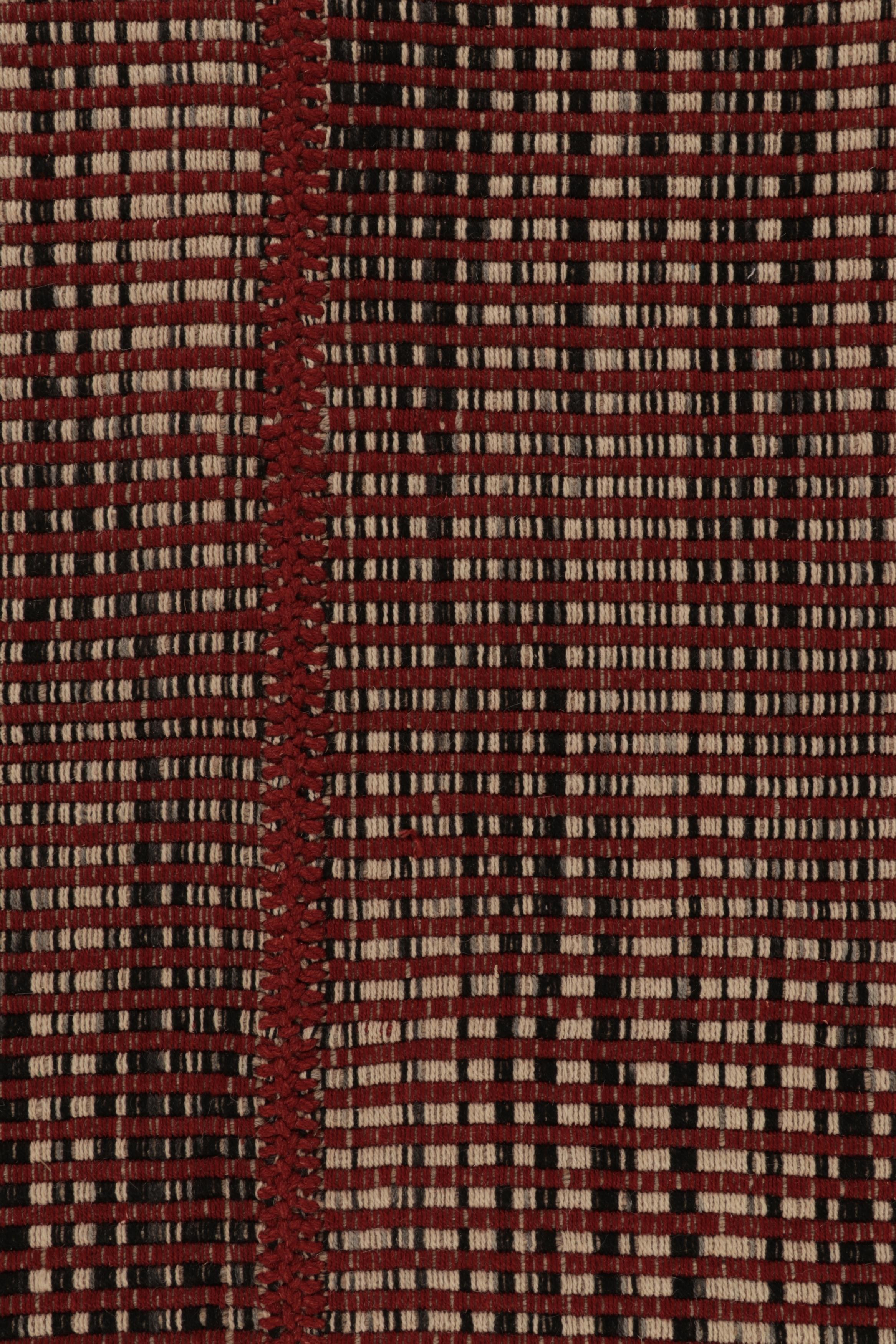 Rug & Kilim's Akzent-Kilim, beige und schwarz gestreift (Afghanisch) im Angebot