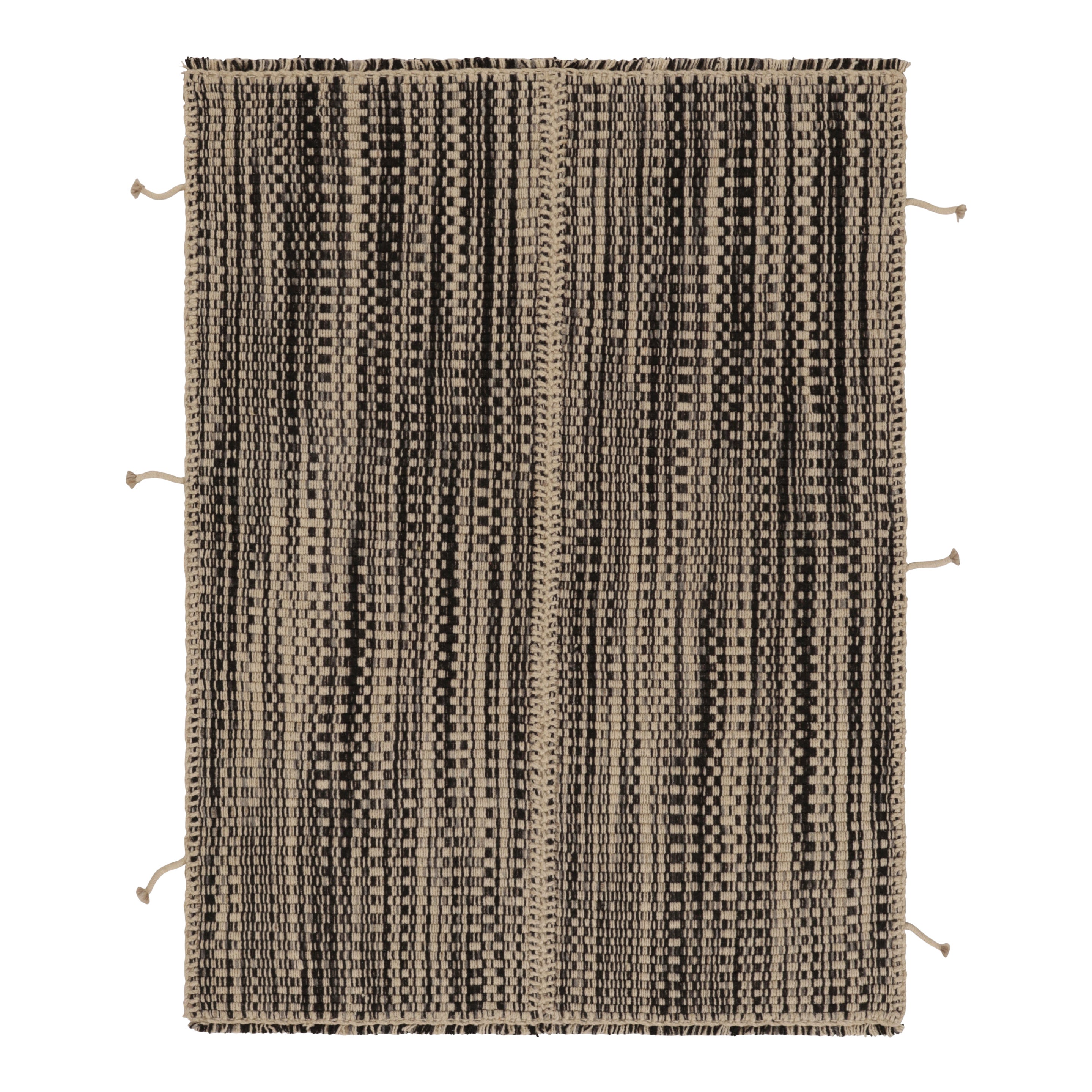 Rug 
Kilim
s Akzent-Kilim, beige und schwarz gestreift