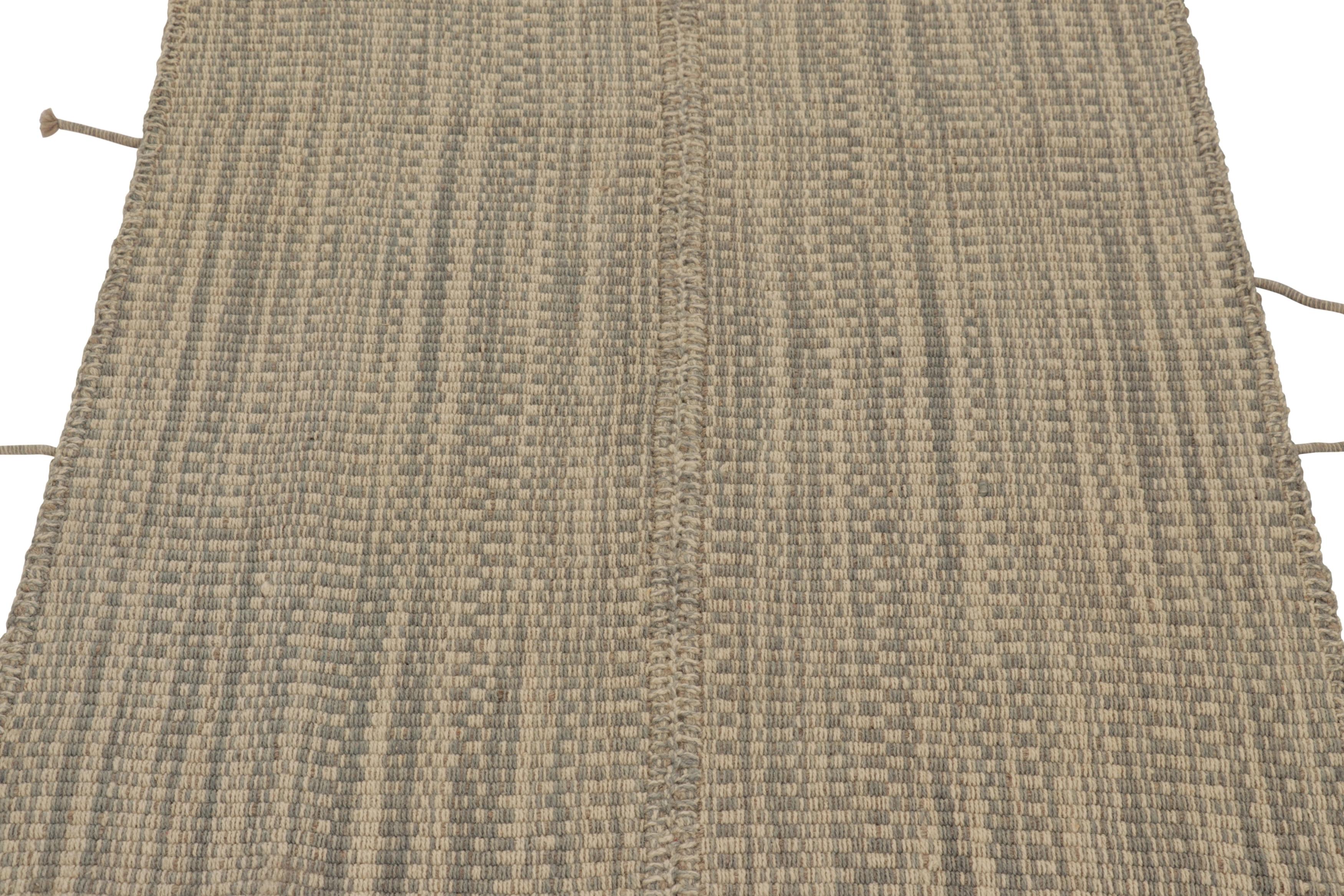  Tissé à la main en laine, ce Kilim contemporain 3x4 fait partie d'une nouvelle collection de tissage plat personnalisable de Rug & Kilim.  

Sur le Design :
