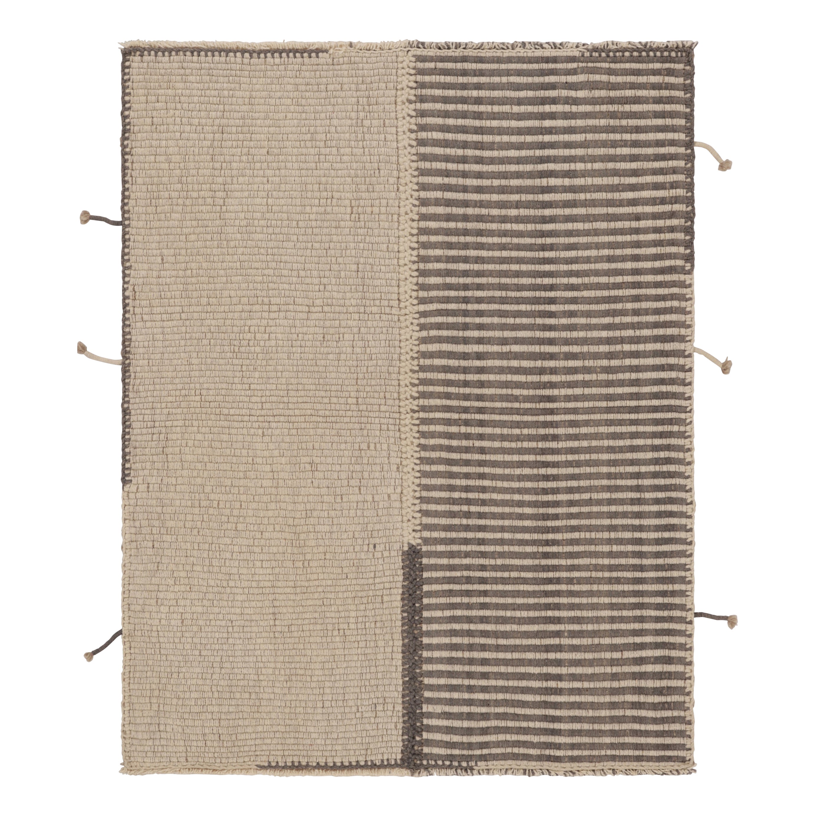 Rug
Kilim, Kilim d
accento, strisce testurizzate beige e grigie