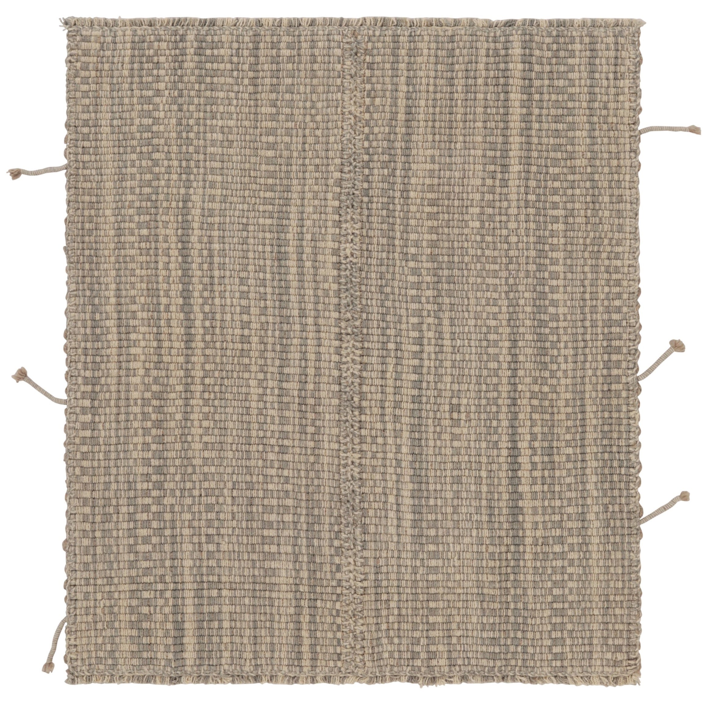 Rug
Kilim
s Akzent-Kilim, Beige und Graue Struktur-Streifen