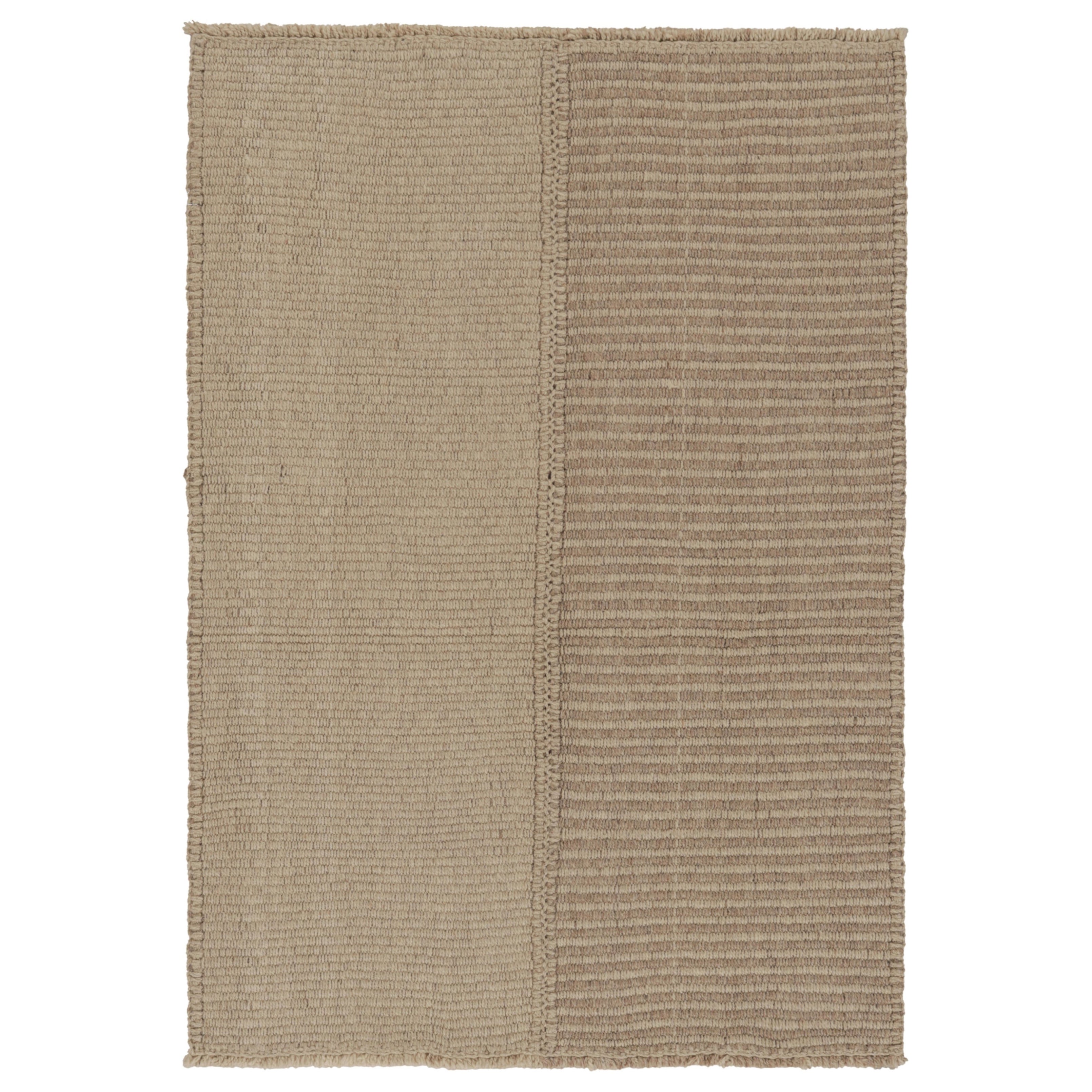 Rug 
Kilim
s Accent Kilim, Beige and Light Brown Textural Stripes For Sale