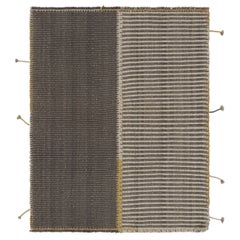 Rug
Kilim
s Akzent-Kilim, Beige-Graue Strukturstreifen mit gelben Akzenten