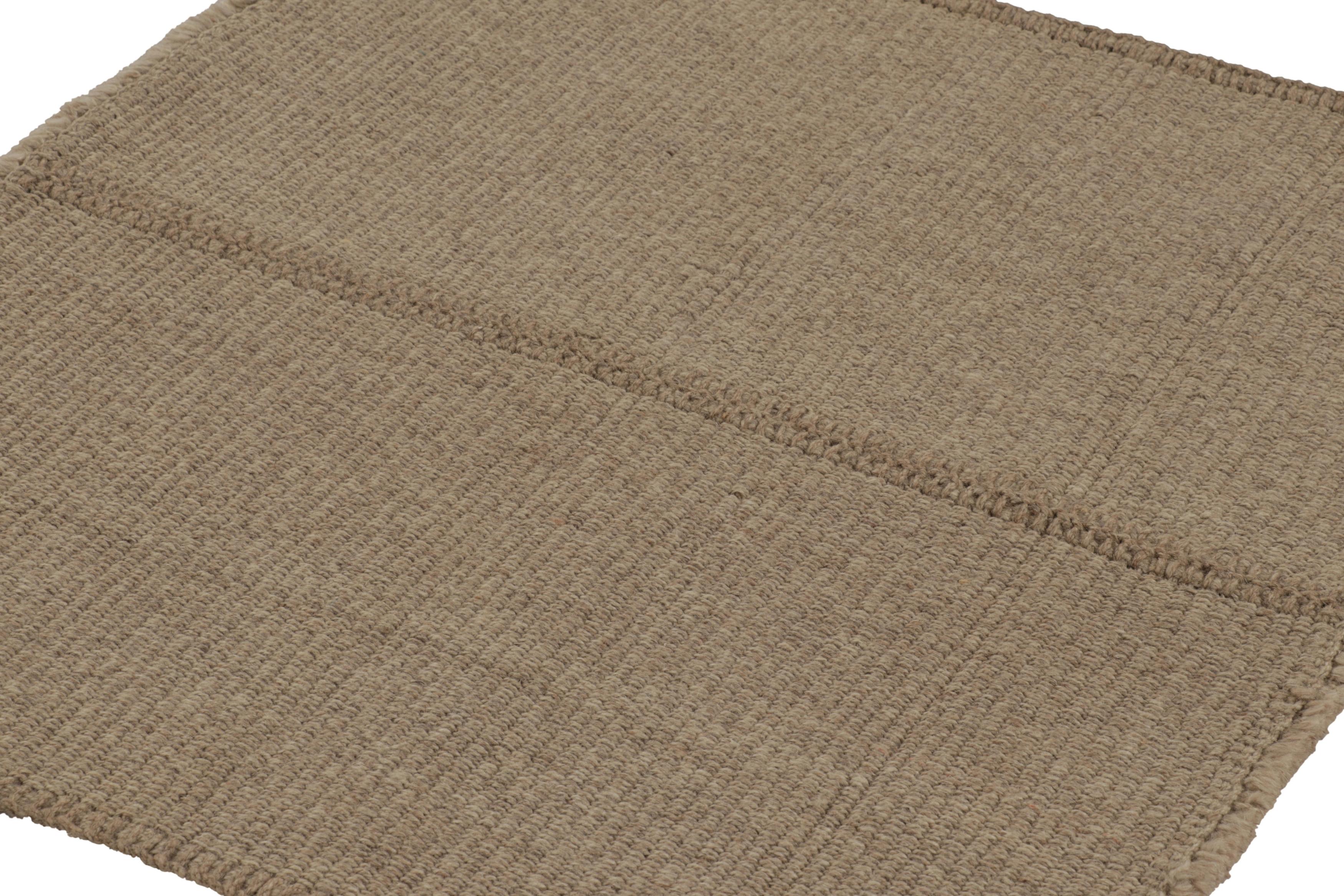 Rug & Kilim's Akzent-Kilim, Beige Strukturstreifen mit braunen Akzenten (Afghanisch) im Angebot