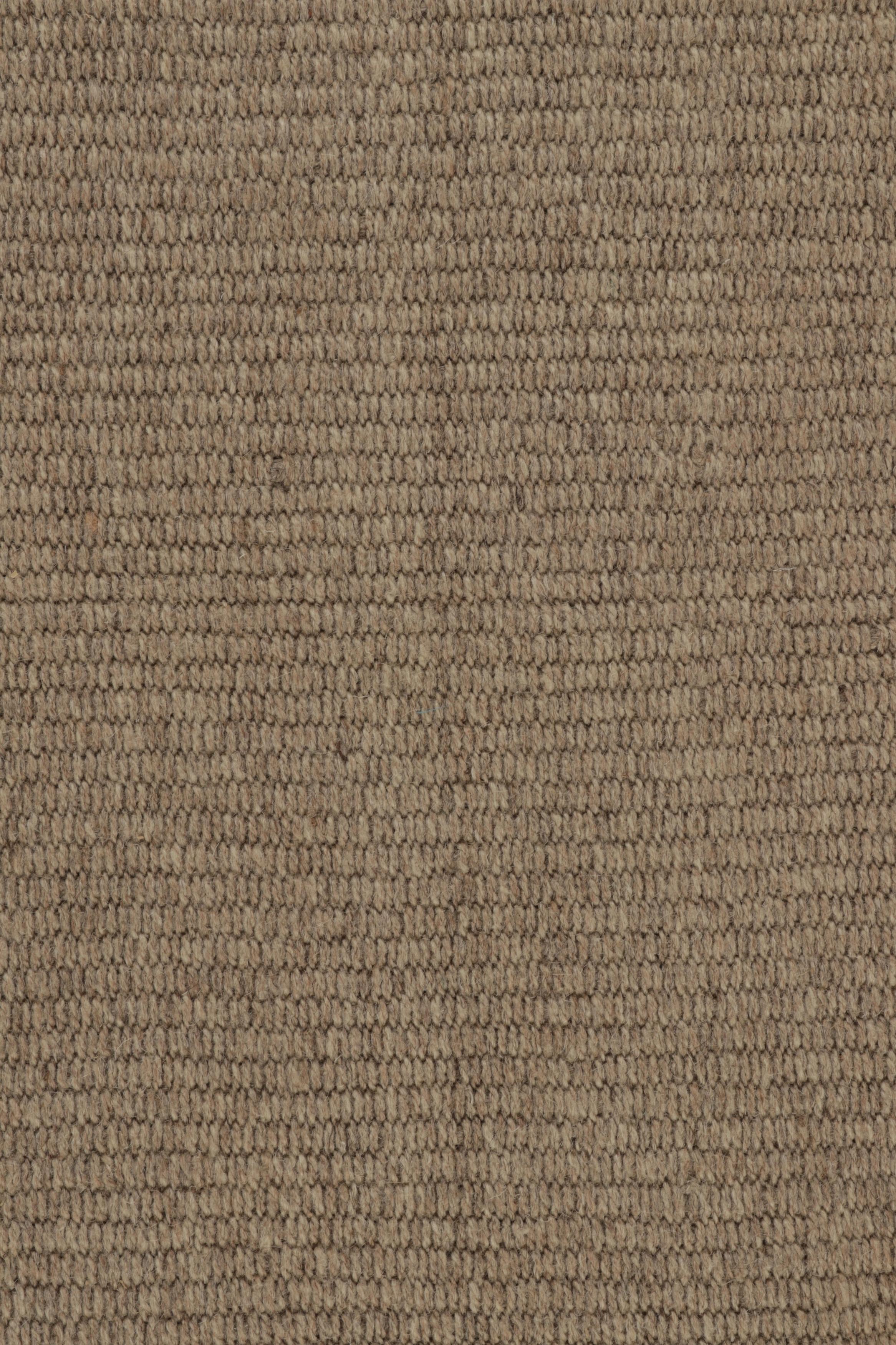 Rug & Kilim's Akzent-Kilim, Beige Strukturstreifen mit braunen Akzenten (Handgeknüpft) im Angebot