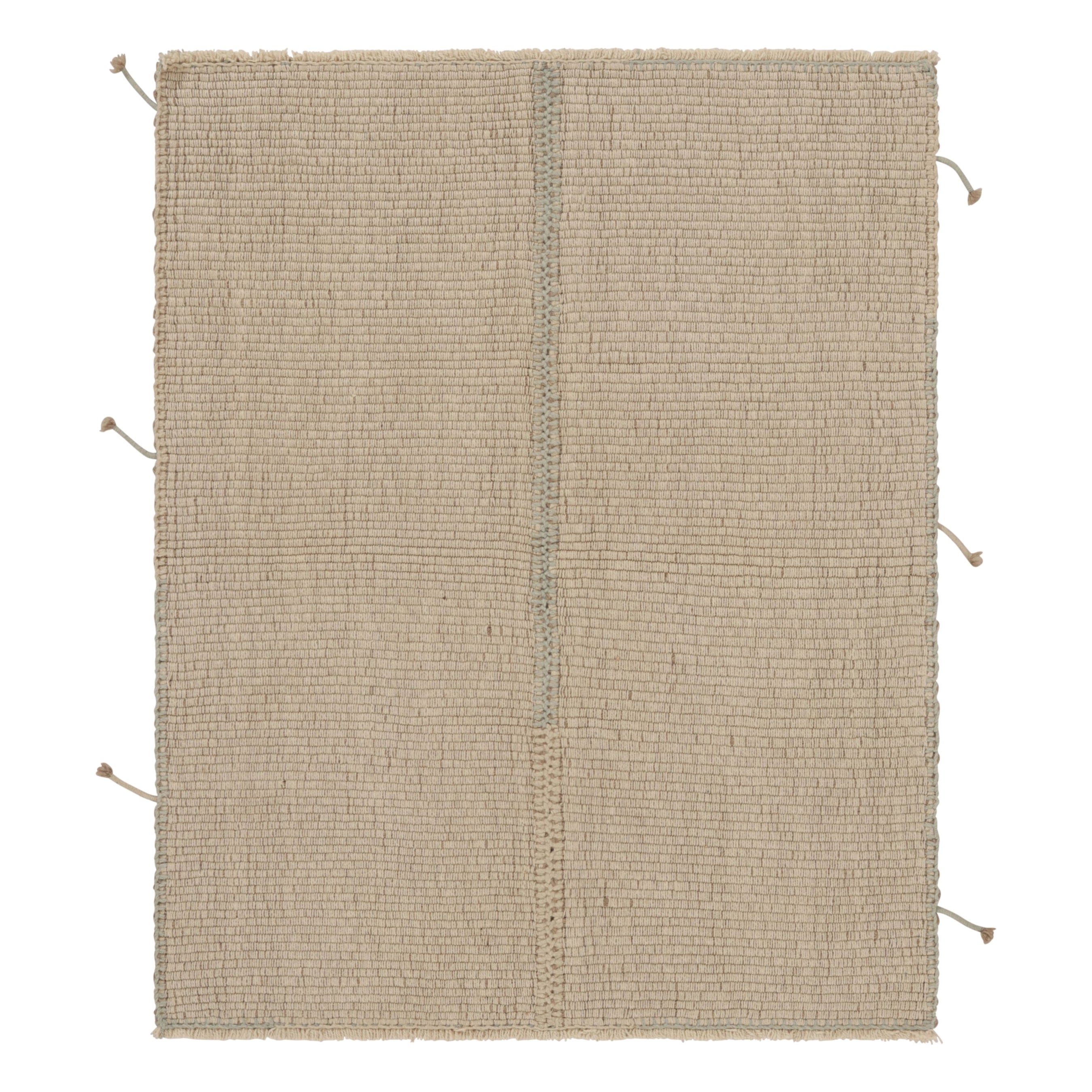 Rug
Kilims Akzent-Kilim, beigefarbene Strukturstreifen mit verblichenen grünen Akzenten