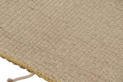 Rug & Kilim's Accent Kilim, Beige Textural Stripes with Yellow Accents