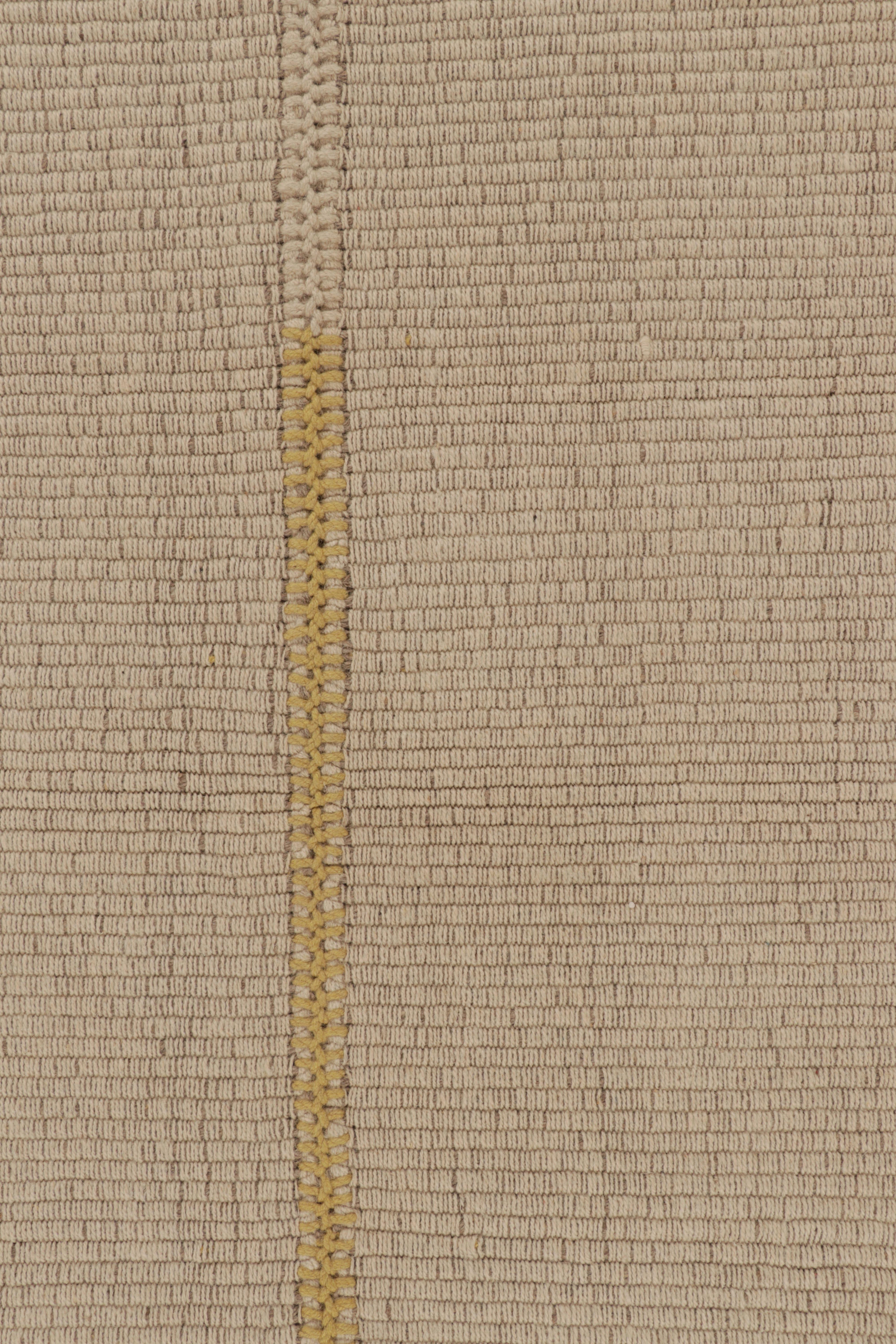 Tessuto a mano in lana, questo Kilim contemporaneo 4x5 fa parte di una nuova ed entusiasmante collezione di Rug & Kilim a tessitura piatta e personalizzabile.

Sul design:
