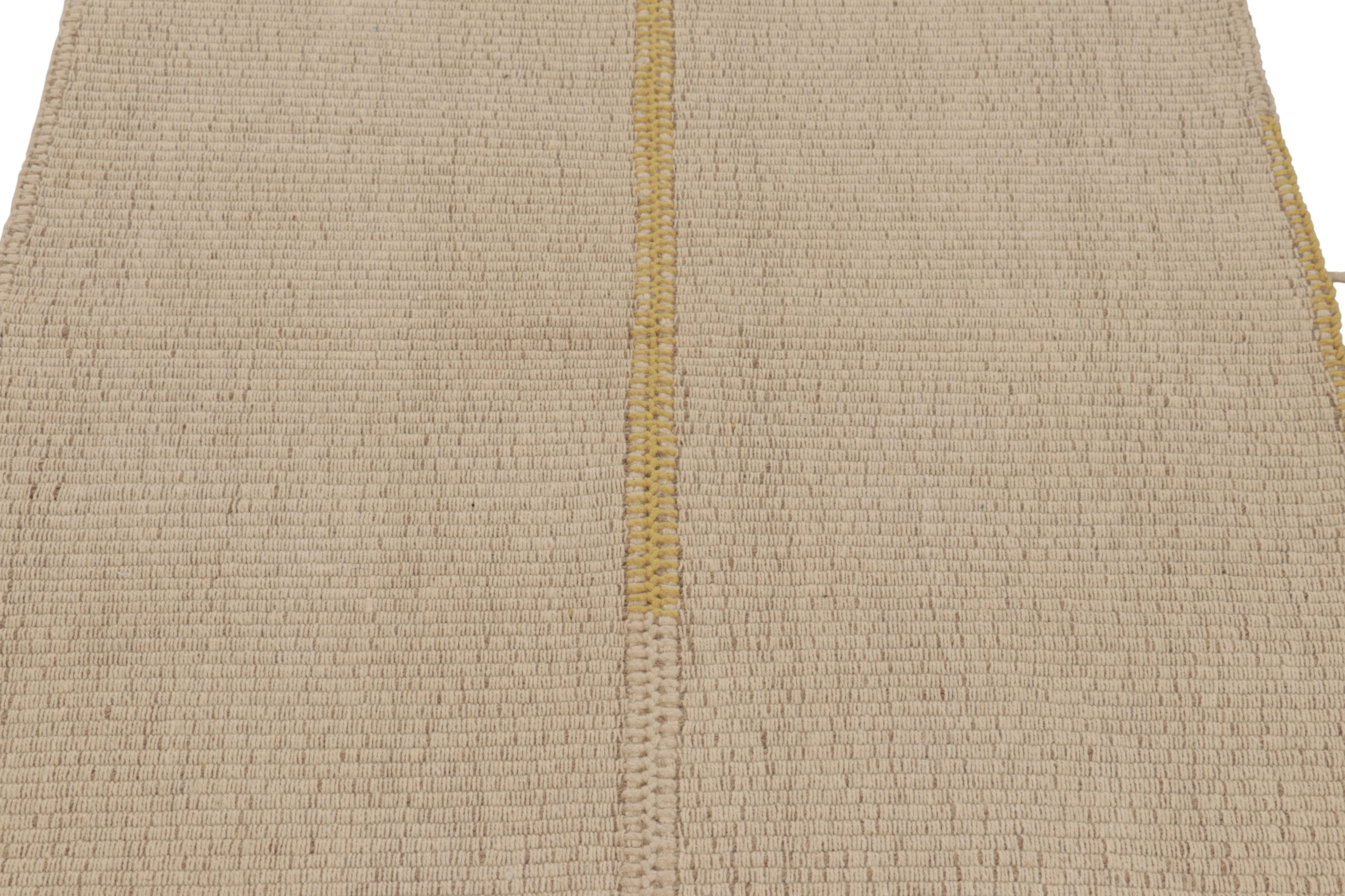 Afghano Rug & Kilim, Kilim d'accento, strisce testuali beige con accenti gialli in vendita