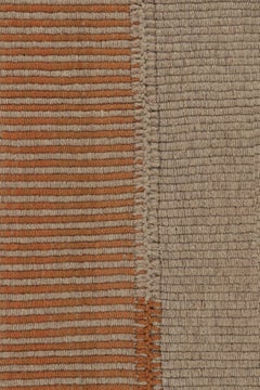 Rug & Kilim’s Accent Kilim, Beige with Orange Textural Stripes