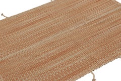 Rug & Kilim's Accent Kilim, Beige with Orange Textural Stripes