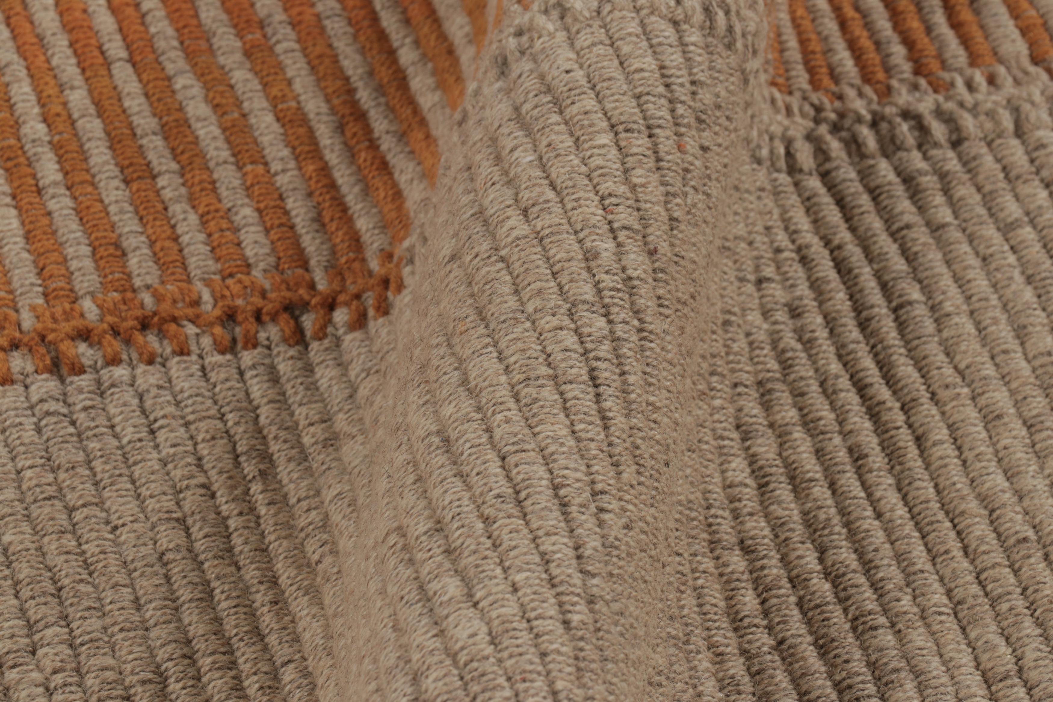 Afghano Rug & Kilim, Kilim d'accento beige con strisce arancioni in vendita