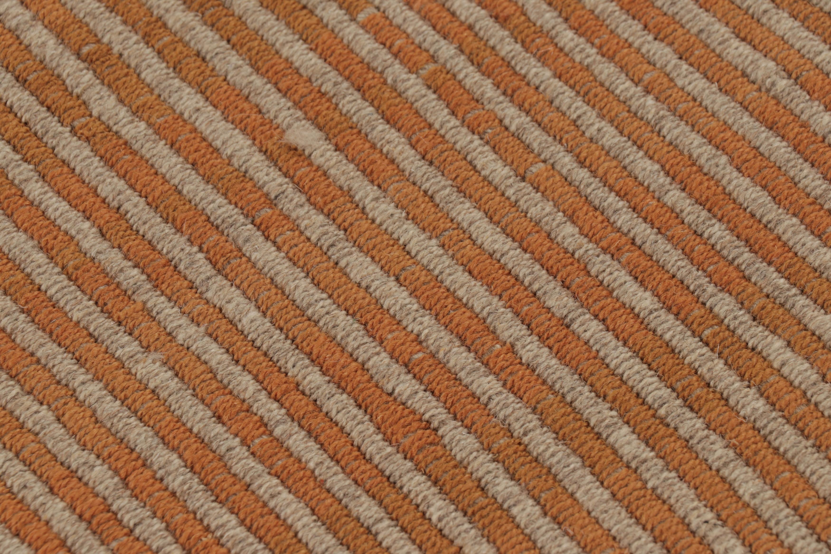 Afghano Rug & Kilim, Kilim d'accento beige con strisce arancioni in vendita