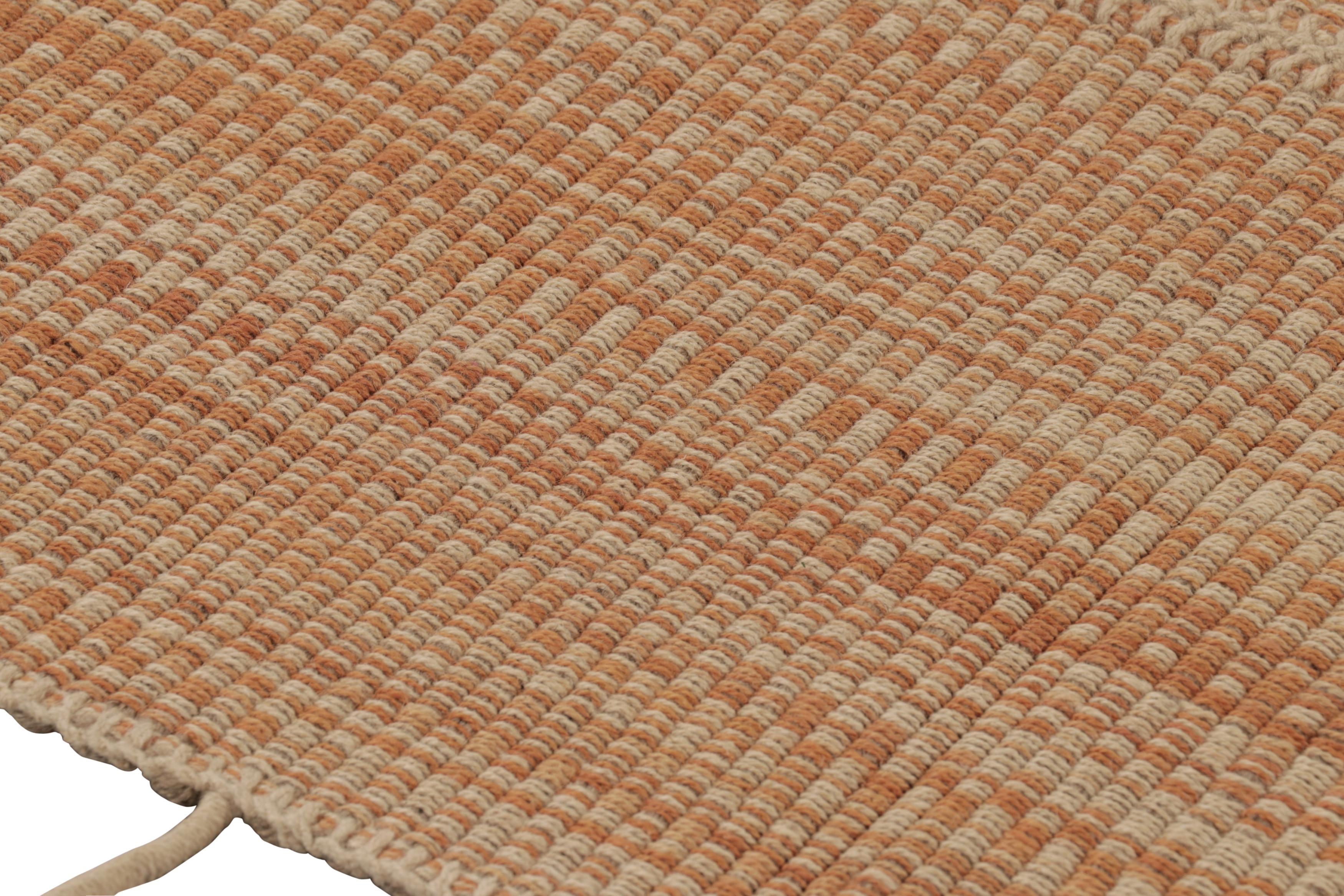 Lana Rug & Kilim, Kilim d'accento beige con strisce arancioni in vendita