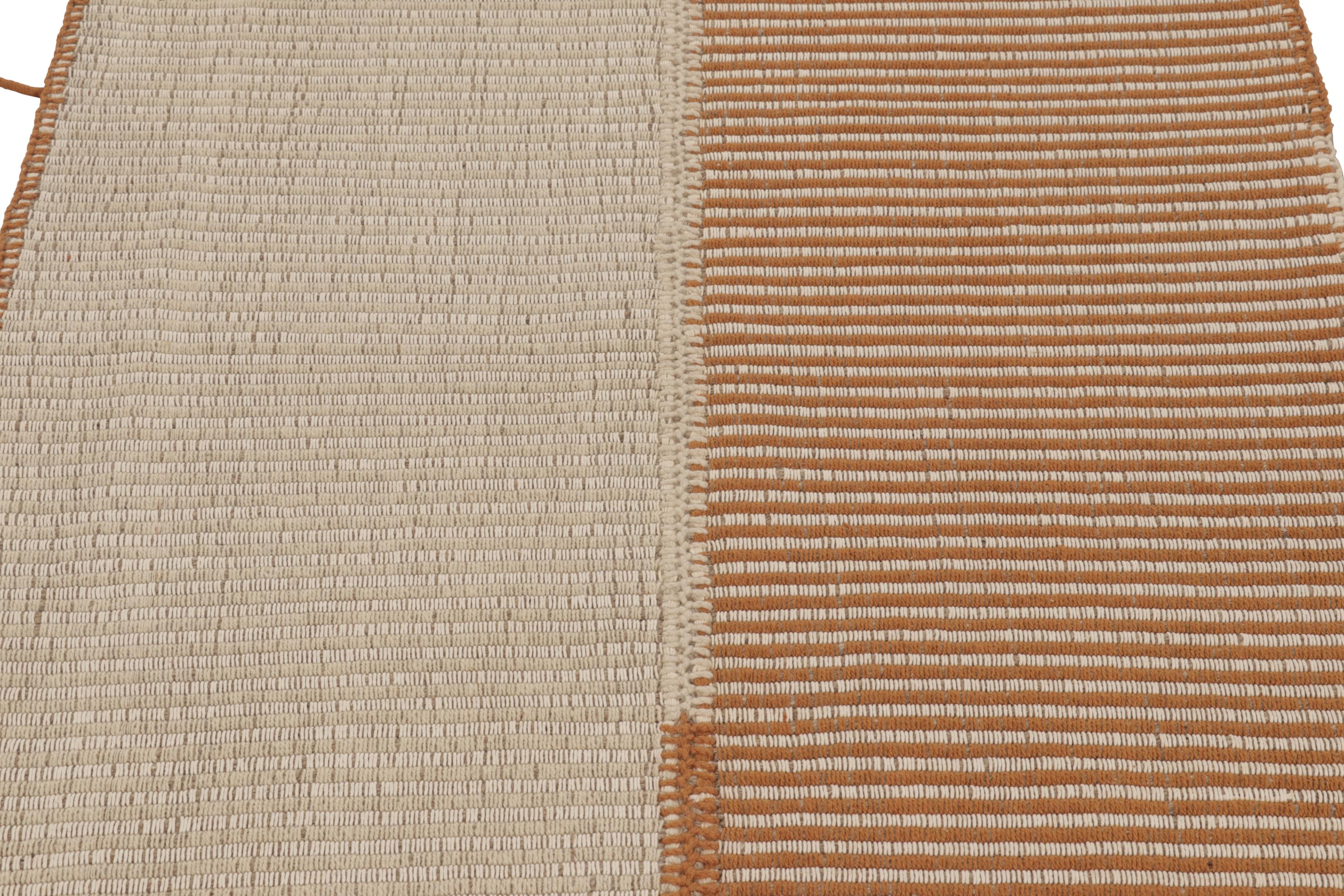  Tejido a mano en lana, este kilim contemporáneo de 4x5 es de una nueva y emocionante colección de tejido plano a medida de Rug & Kilim.
Sobre el diseño:
