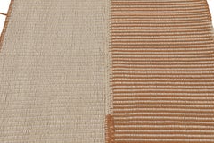 Rug & Kilim's Accent Kilim, Beige with Warm Orange Textural Stripes