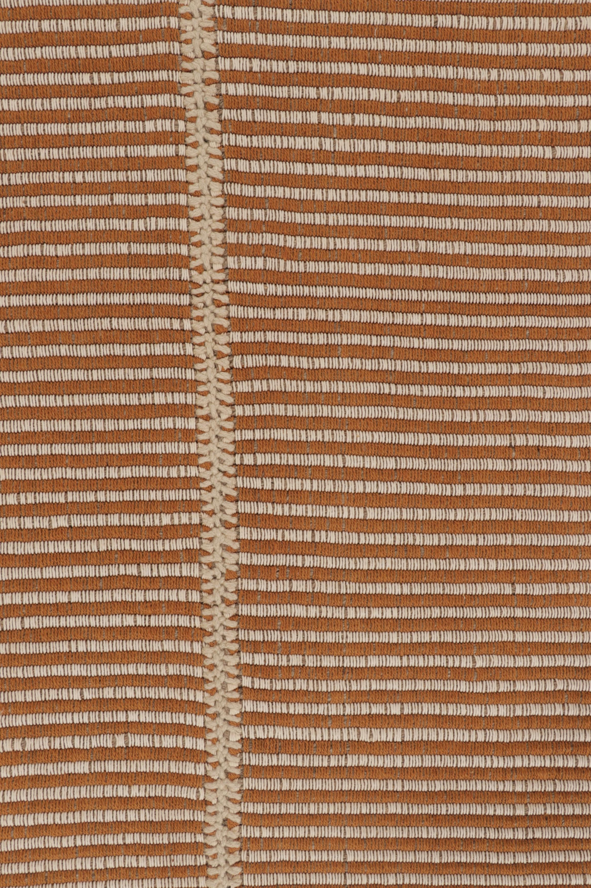 Afghano Rug & Kilim, Kilim d'accento, beige con strisce arancione caldo in vendita