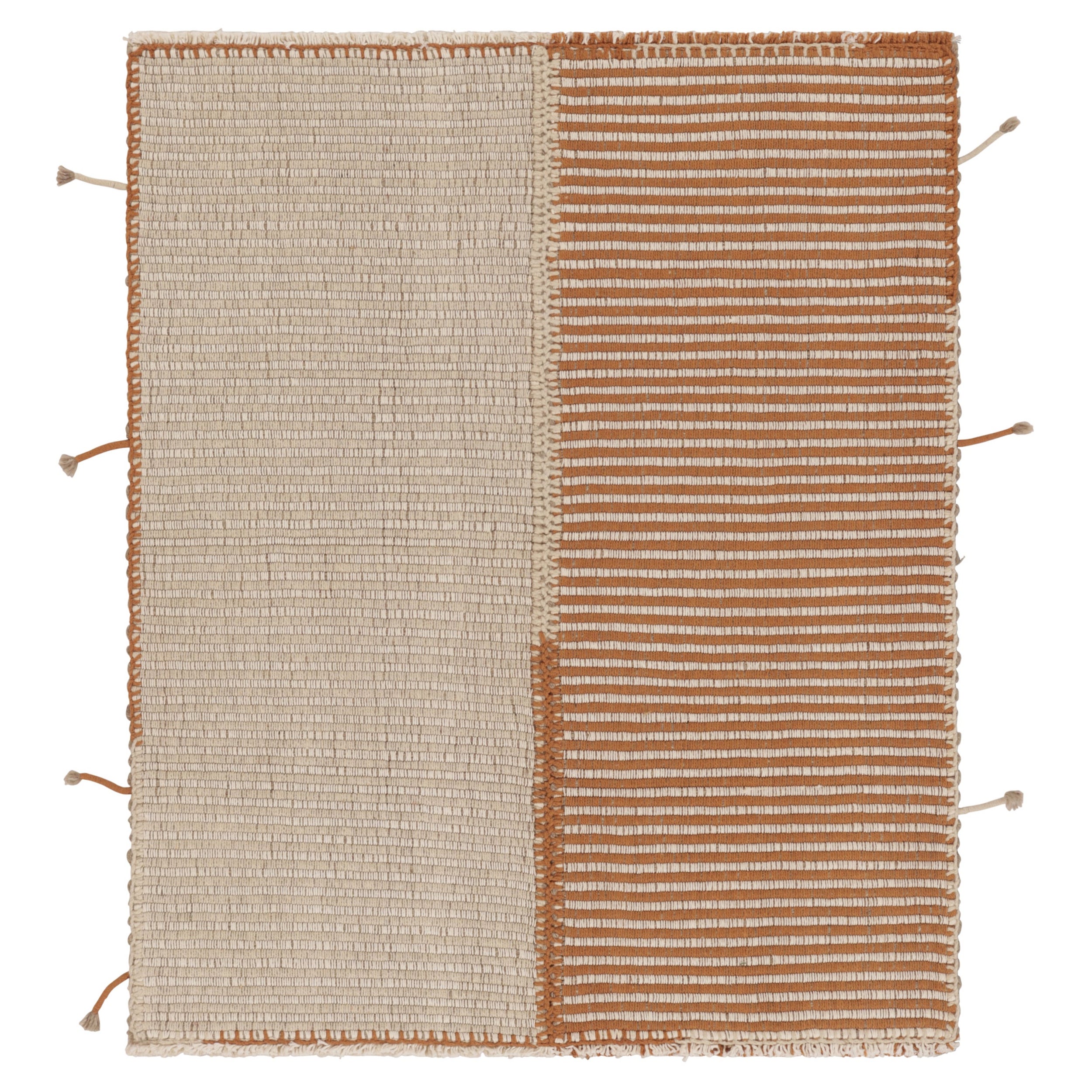 Rug 
Kilim, Kilim d
accento, beige con strisce arancione caldo