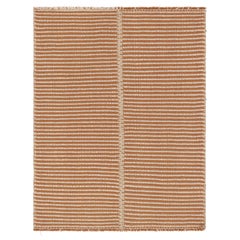 Rug & Kilim's Akzent-Kilim, Beige mit warmen, orangefarbenen Strukturstreifen