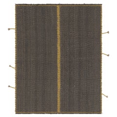 Kilim de acento Rug 
Kilim, rayas de textura gris-beige con detalles amarillos
