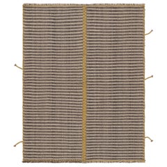 Rug
Kilim
s Akzent-Kilim, grau-beige Strukturstreifen mit gelben Akzenten