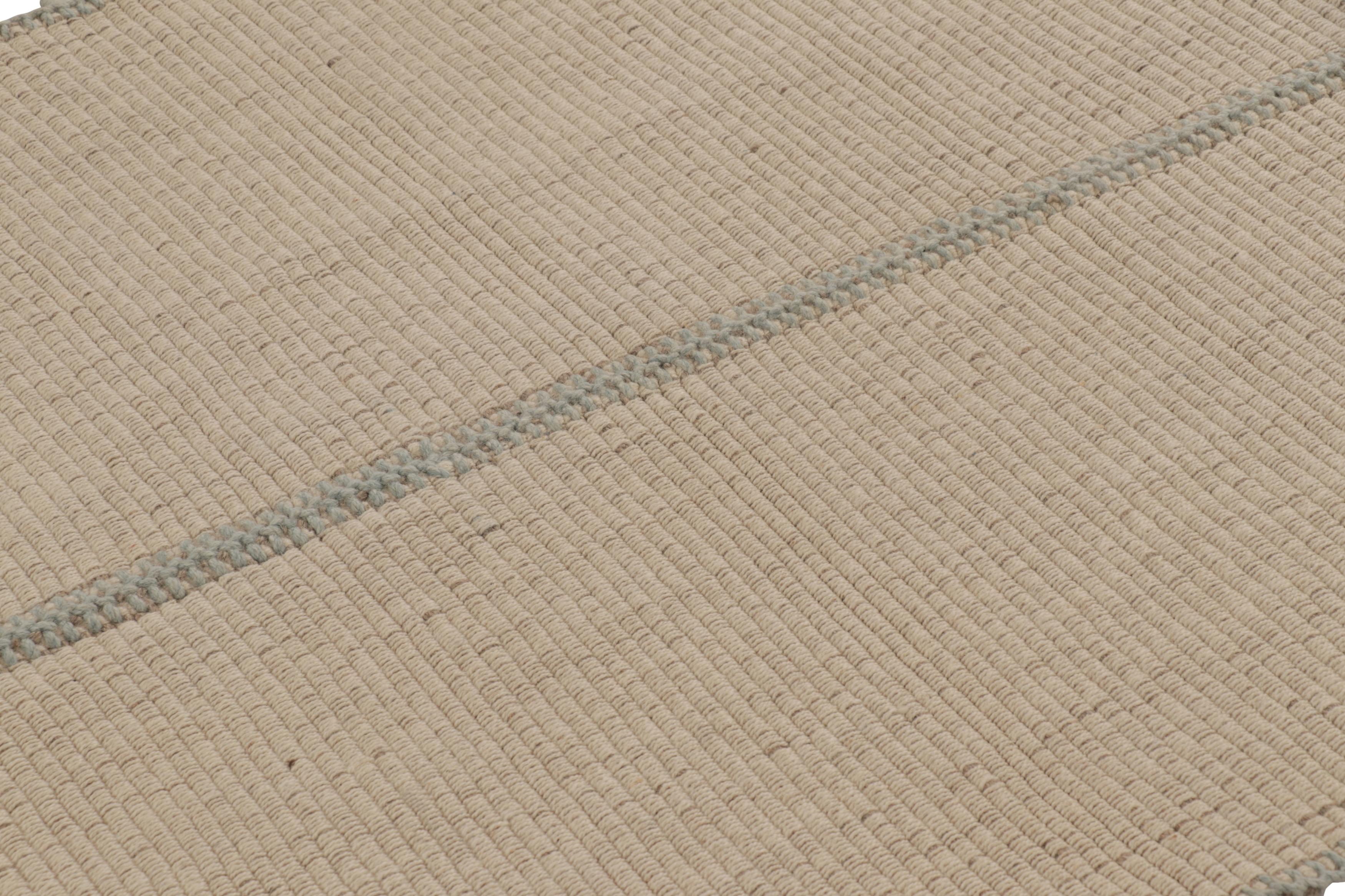 Tessuto a mano in lana, questo Kilim contemporaneo 4x5 fa parte di una nuova ed entusiasmante collezione di Rug & Kilim a tessitura piatta e personalizzabile.

Sul design:

