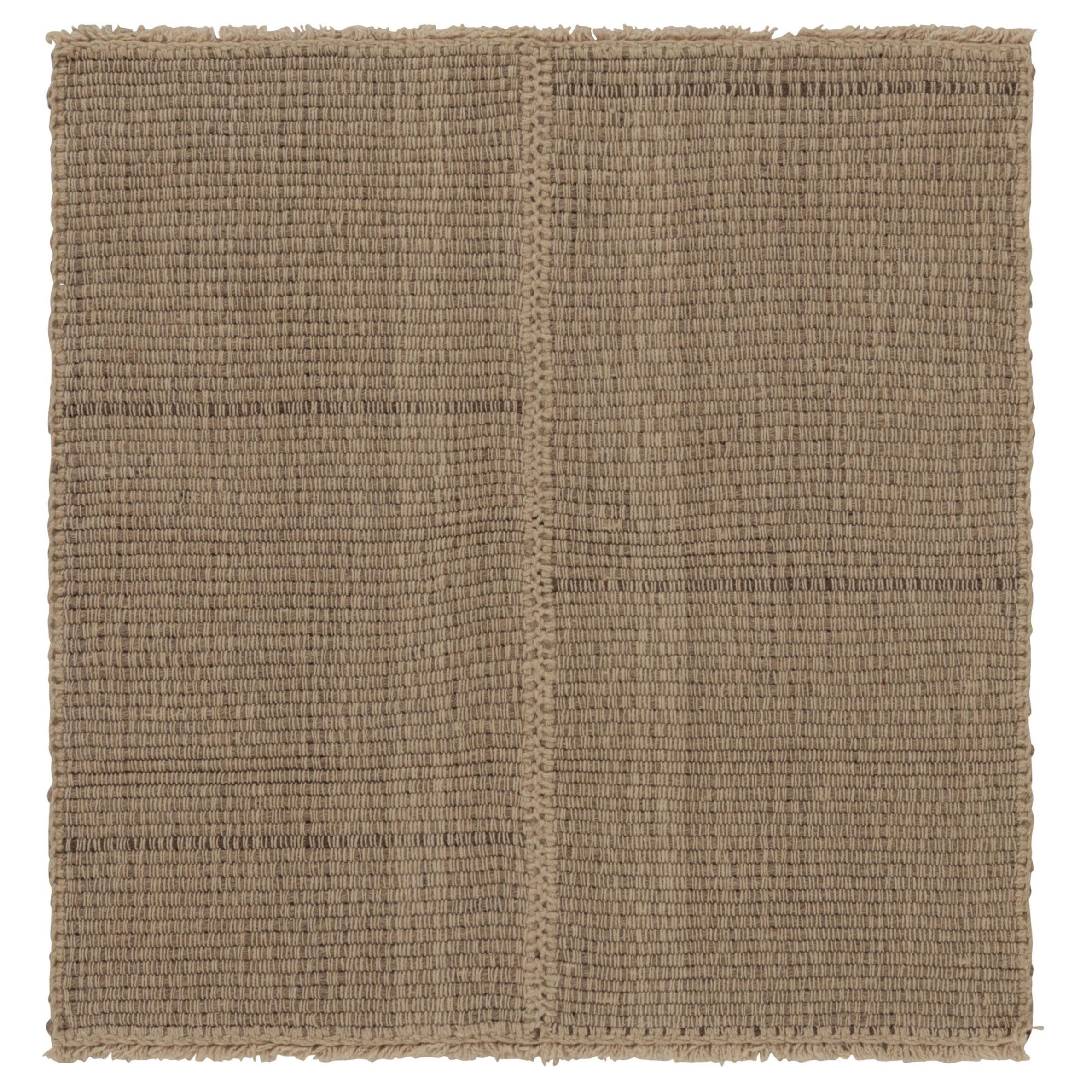 Rug
Kilim
s Akzent-Kilim, quadratischer Teppich mit strukturierten Streifen in Beige und Braun