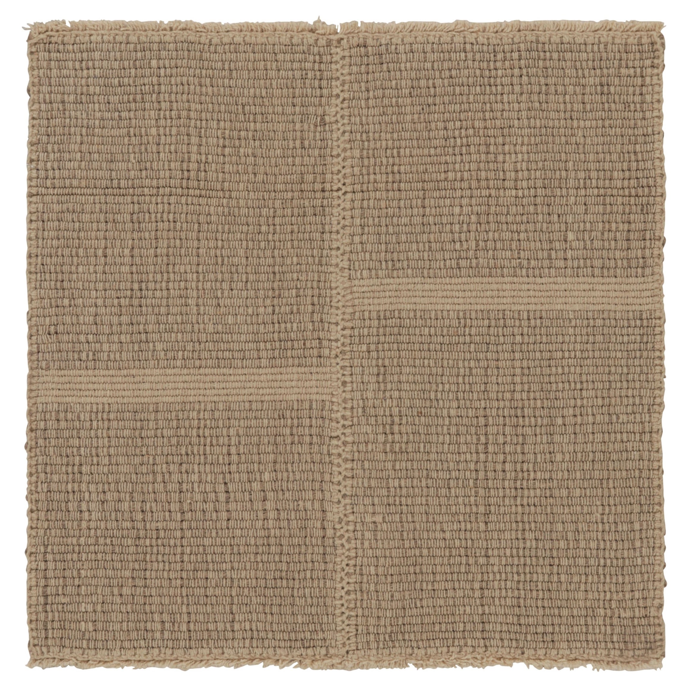 Rug 
Kilim
s Akzent-Kilim mit strukturierten Streifen in Beige und Braun im Angebot