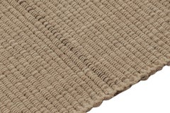 Rug & Kilim's Accent Kilim with Textural Beige and Faded Brown Stripes (Kilim d'accent avec des rayures texturées de couleur beige et marron délavé)