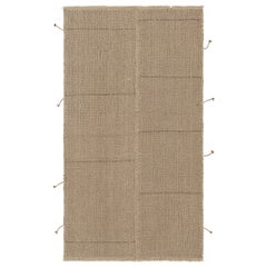 Rug 
Kilim
s Akzent-Kilim mit strukturierten beigefarbenen und verblichenen braunen Streifen