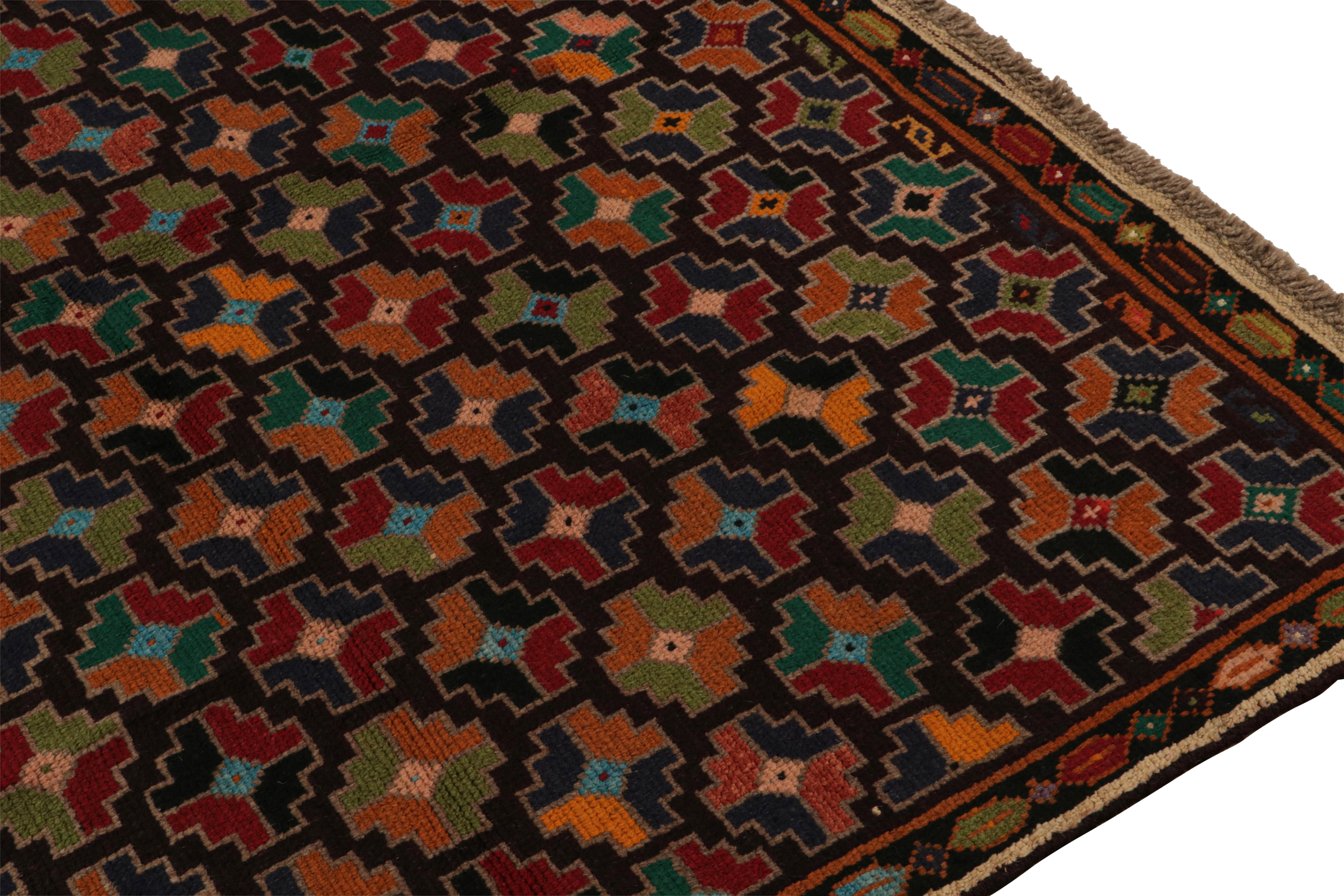 Contemporary Rug & Kilim’s Afghan Baluch Tribal Rug in Multicolor Geometric Patterns For Sale