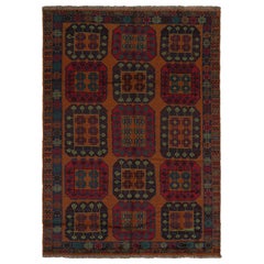Tappeto Baluch vintage in arancione con medaglioni e motivi floreali, da Rug & Kilim
