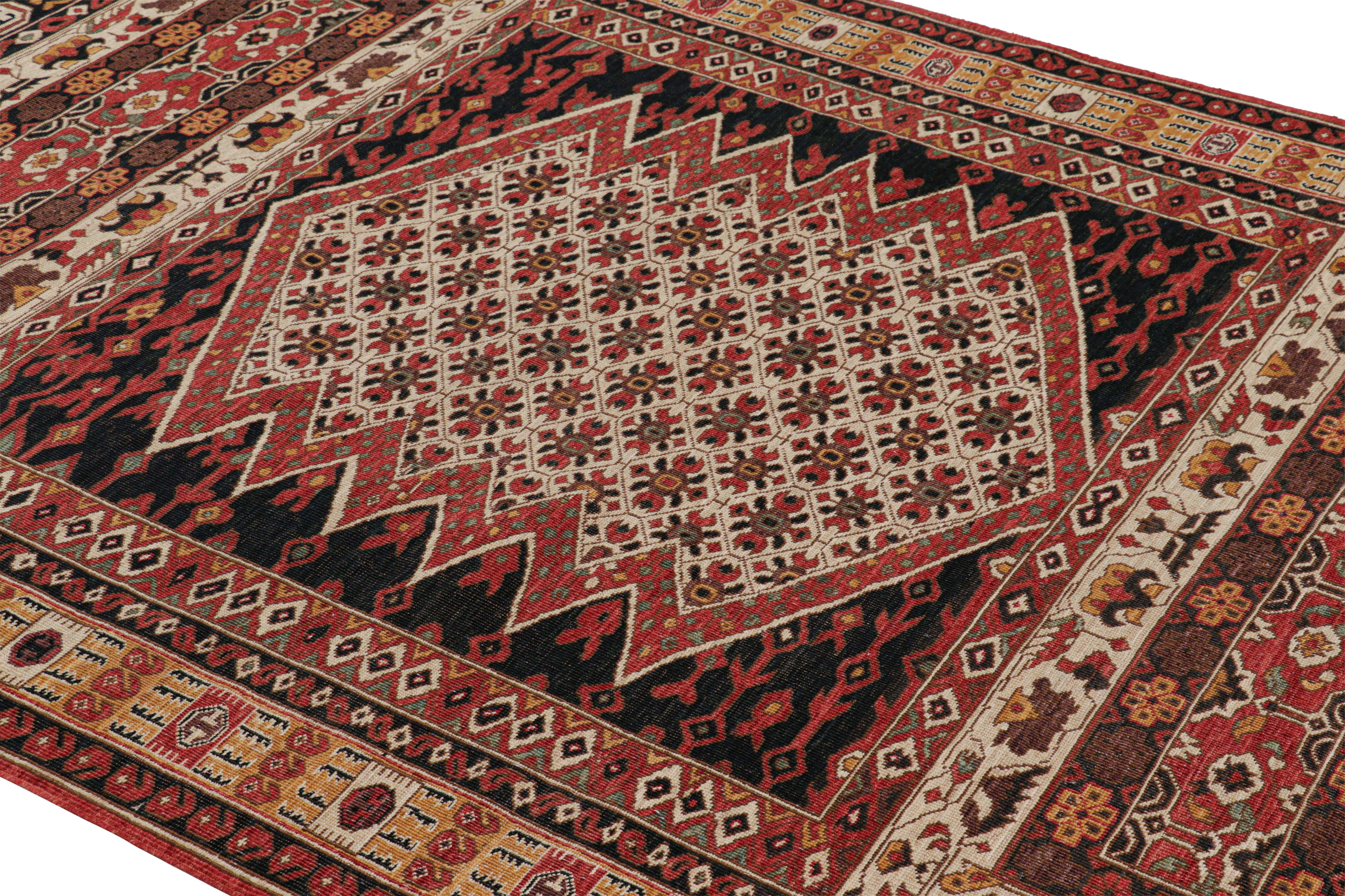 Hand-knotted in a special blend of Ghazni wool, this 5x8 rug from the custom-classics Burano Collection by Rug & Kilim is inspired by vintage and antique Afghan rugs of tribal provenance. 

On the Design: 

Admirers of the craft may further note an