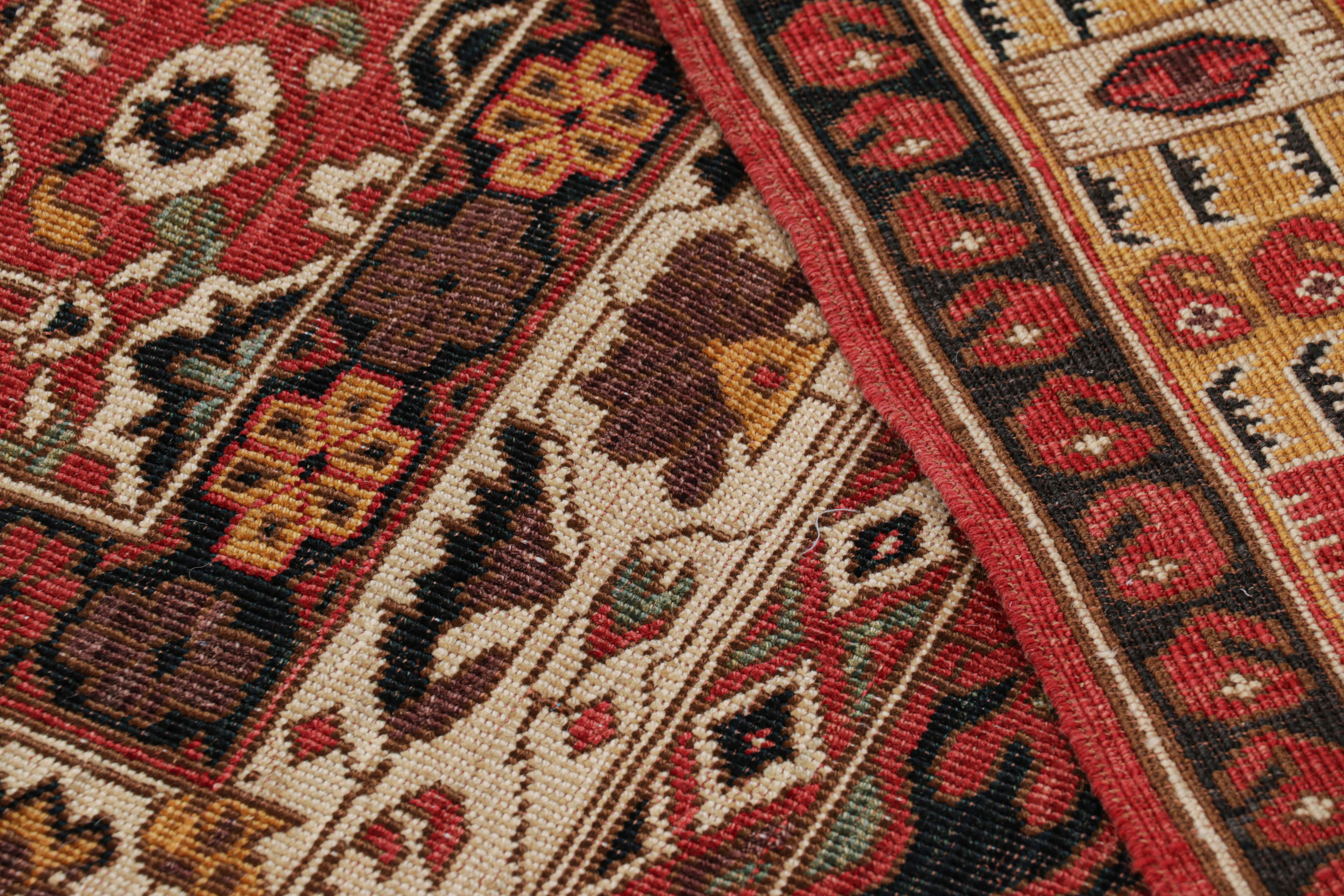 Contemporary Rug & Kilim’s Afghan Style Rug with Colorful Geometric Patterns and Medallion For Sale