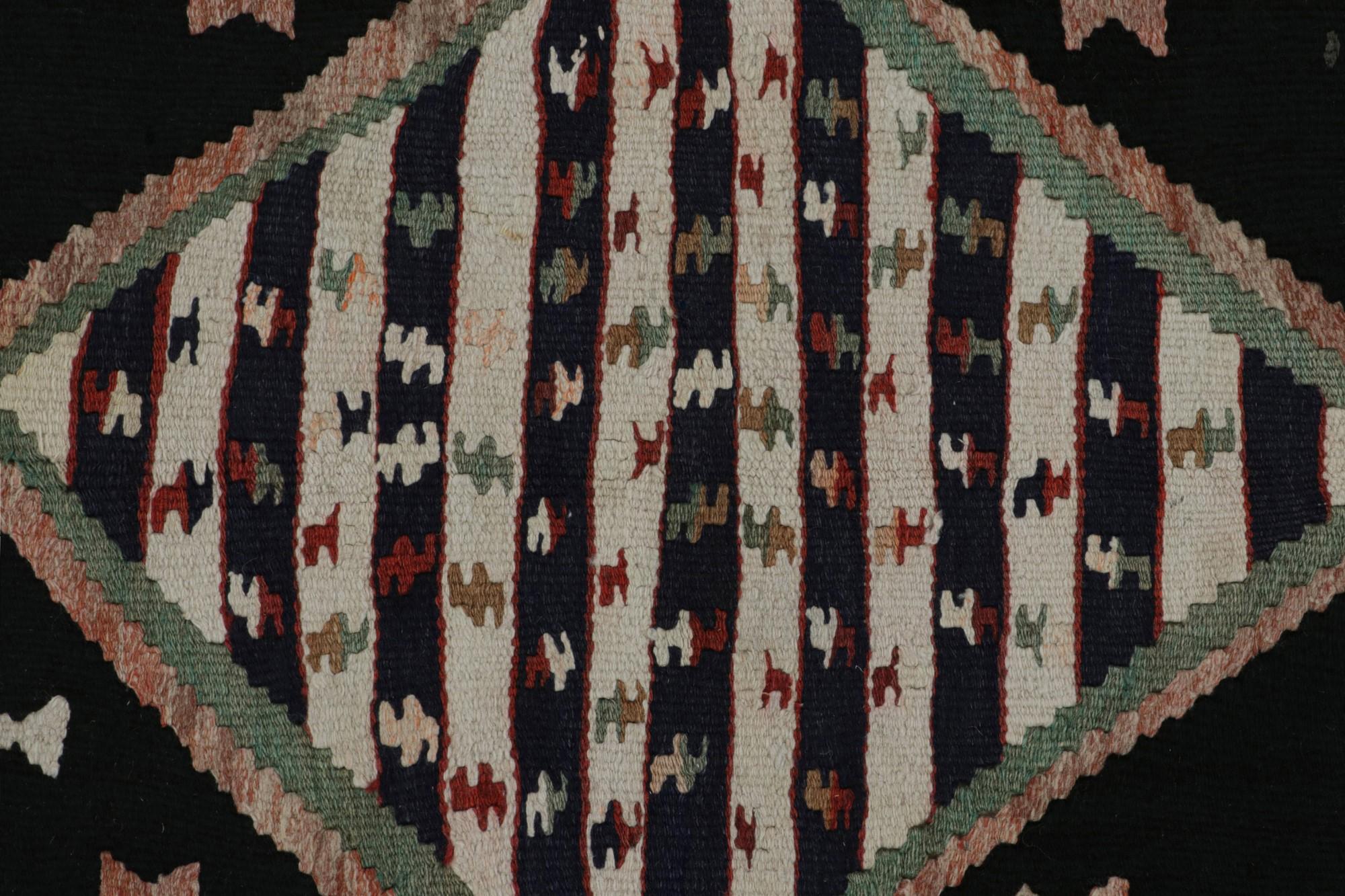 Contemporary Rug & Kilim’s Afghan Tribal Kilim in Blue with Medallions and Geometric Patterns For Sale