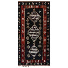 Rug & Kilim's Afghan Tribal Kilim in Blau mit Medaillons und geometrischen Mustern