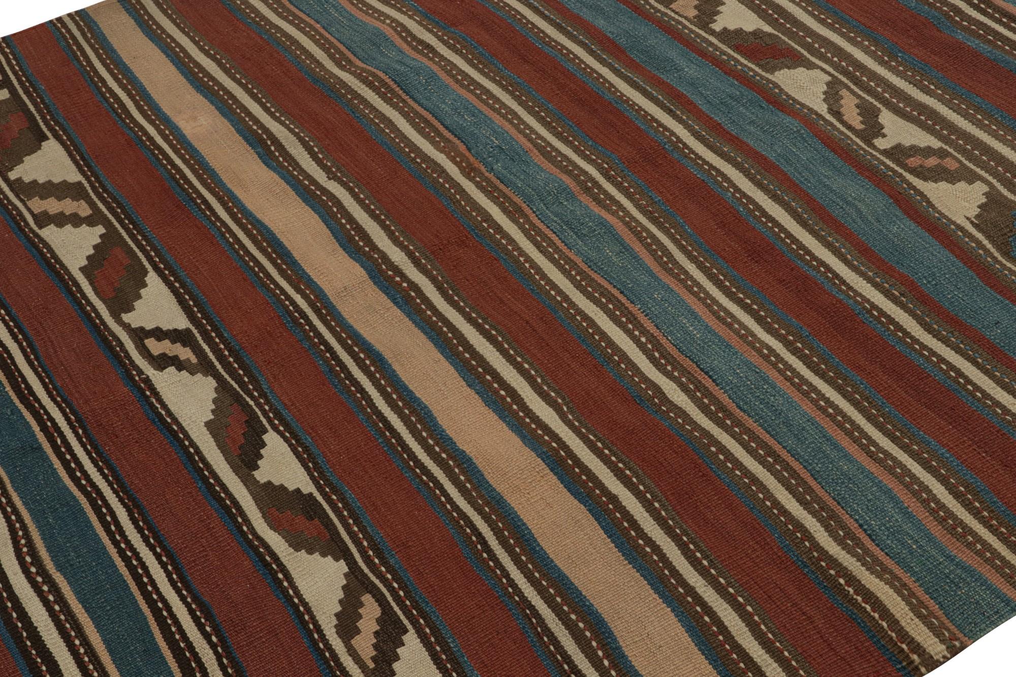 Afghanischer Stammes-Kilimteppich von Rug & Kilim in Rot mit Streifen und geometrischen Mustern (Handgeknüpft) im Angebot