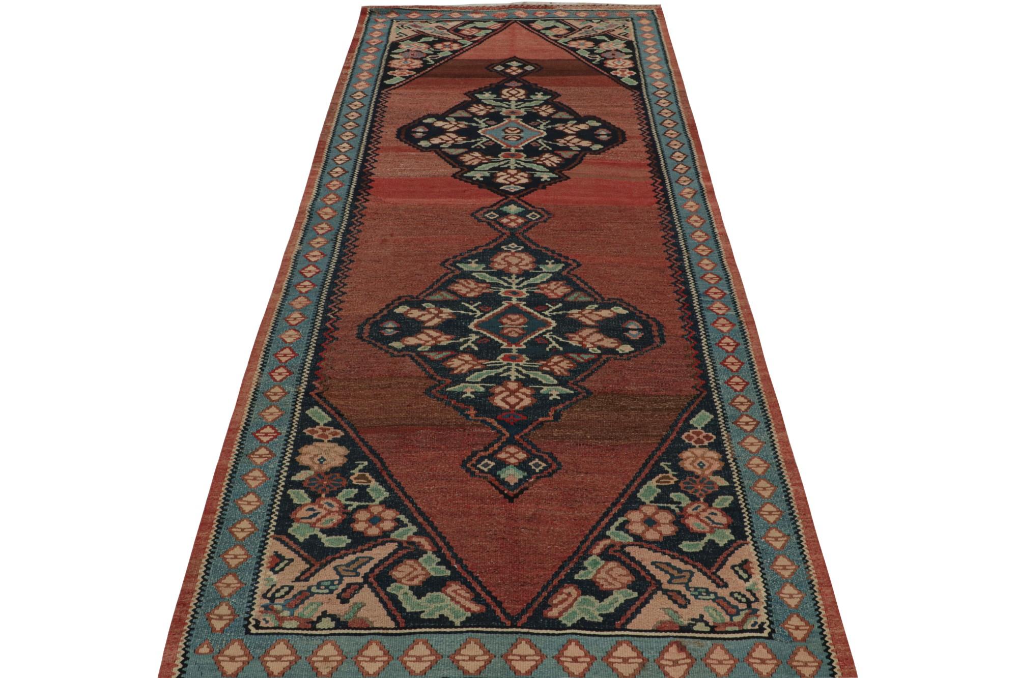 Modern Rug & Kilim’s Afghan Tribal Kilim with Medallions and Geometric Floral Patterns For Sale