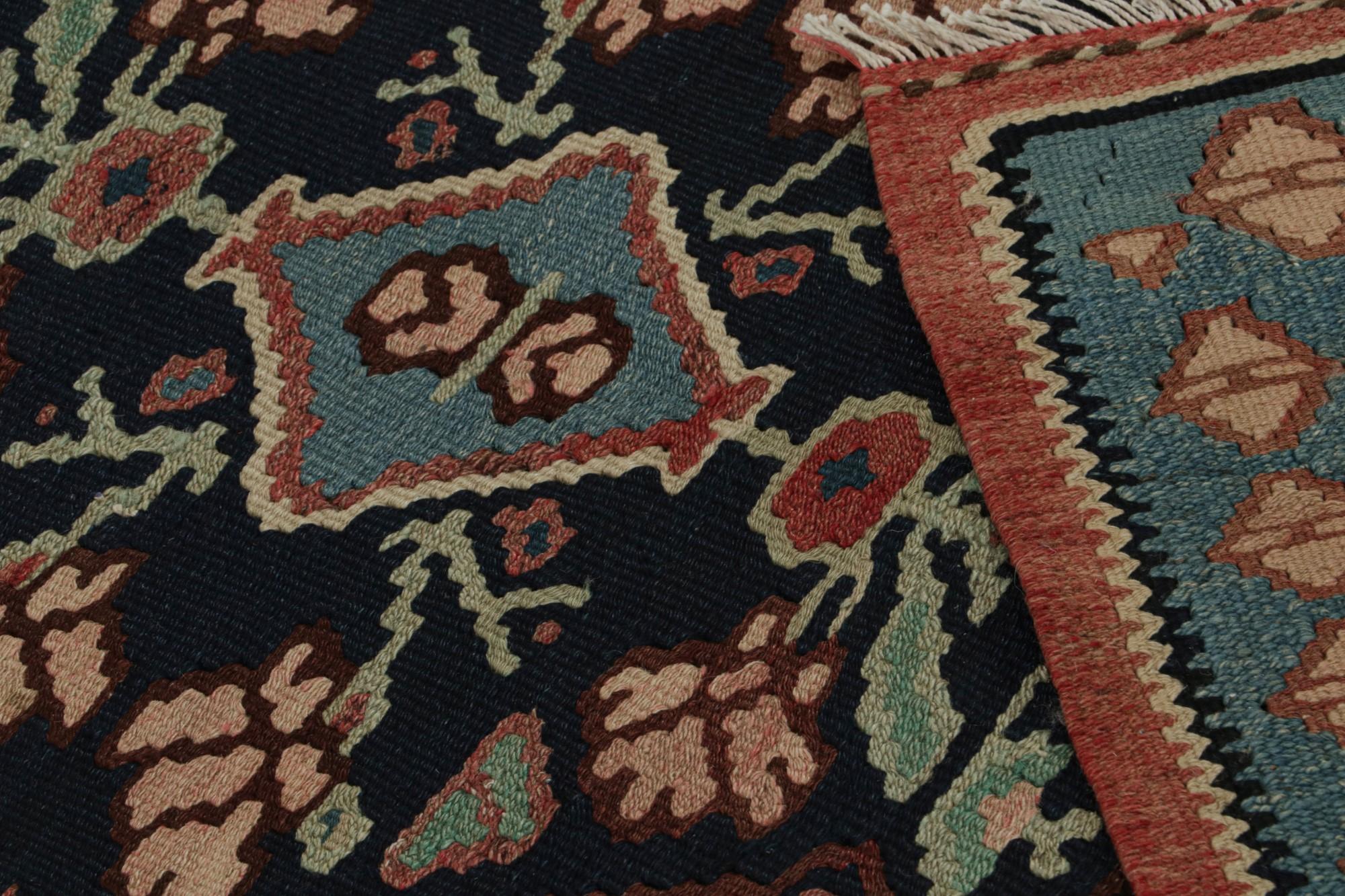 Wool Rug & Kilim’s Afghan Tribal Kilim with Medallions and Geometric Floral Patterns For Sale