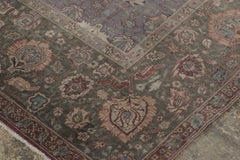 Rug & Kilim: Tappeto ispirato ad Agra, traliccio floreale su campo viola notte