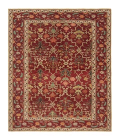 Alfombra estilo Agra de Rug & Kilim con diseño floral enrejado rojo y verde