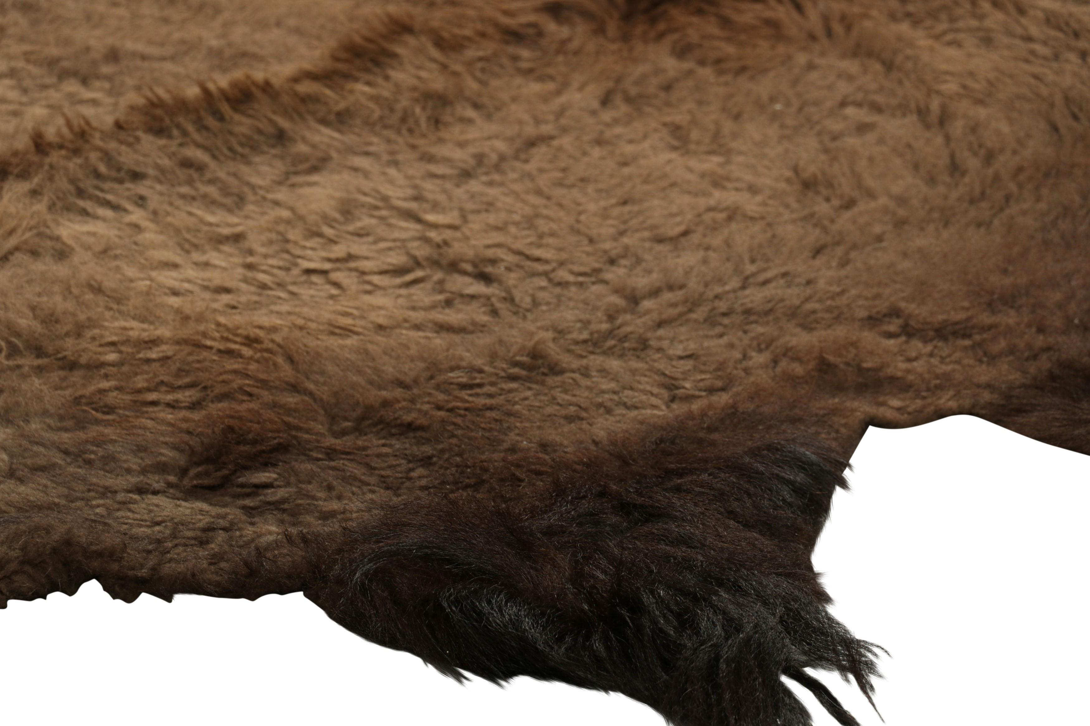 Rug & Kilim’s American Bison Hide Fur Rug in Chocolate Brown Tones For Sale 1