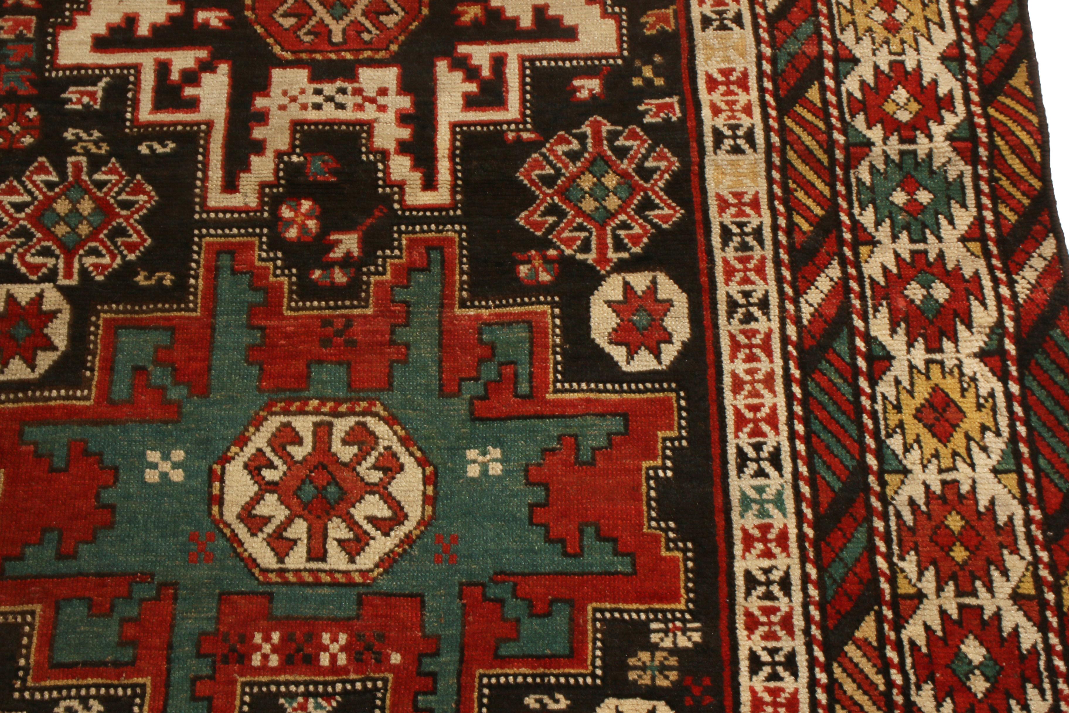 Other Antique Lesgi Star Traditional Red and Beige Geometric Pattern by Rug & Kilim