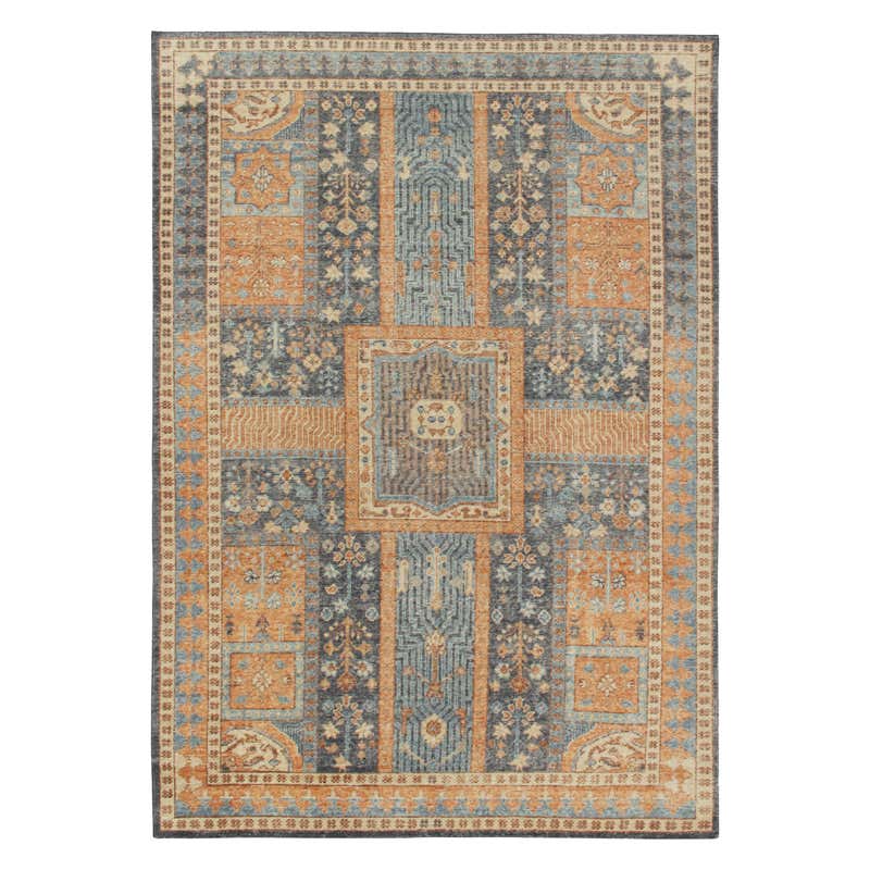 TRESOR Hand Knotted French Rococo Inspired Rug in Beige and Blue ...